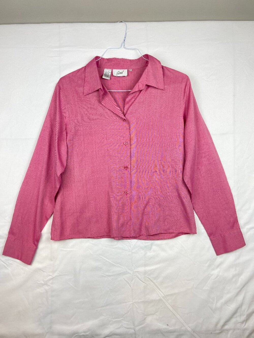 Essai Vintage Silk Blend Red Collard Blouse Size Large
